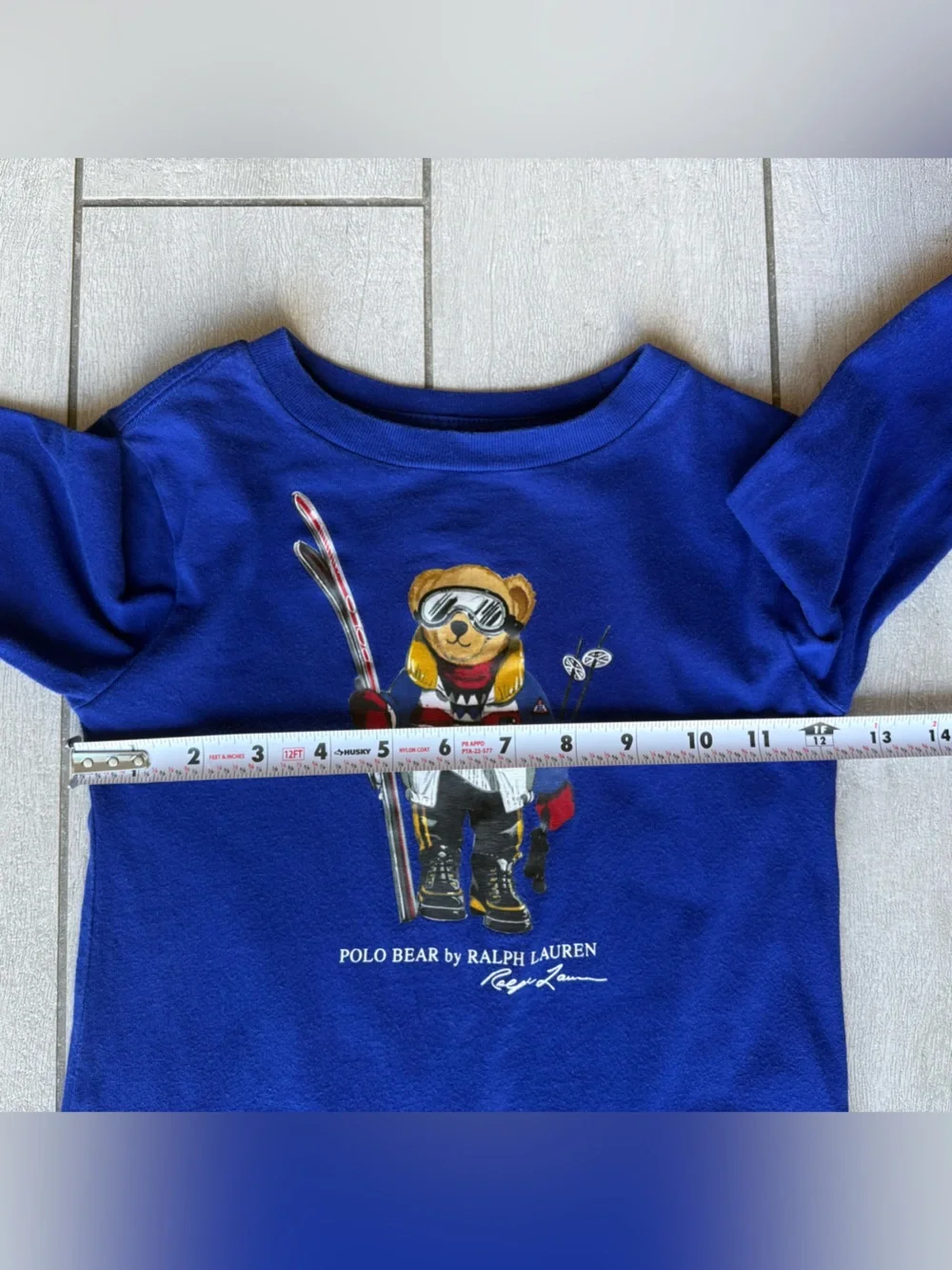 Polo Bear by Ralph Lauren Blue Ski Bear Graphic Long Sleeve Tee 3T Unisex Preppy